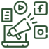 Social media marketing uses platforms like Facebook, Instagram, Twitter, LinkedIn, and TikTok to promote a brand, product.